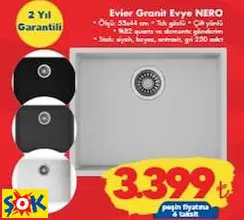 EVİER GRANİT EVYE NERO